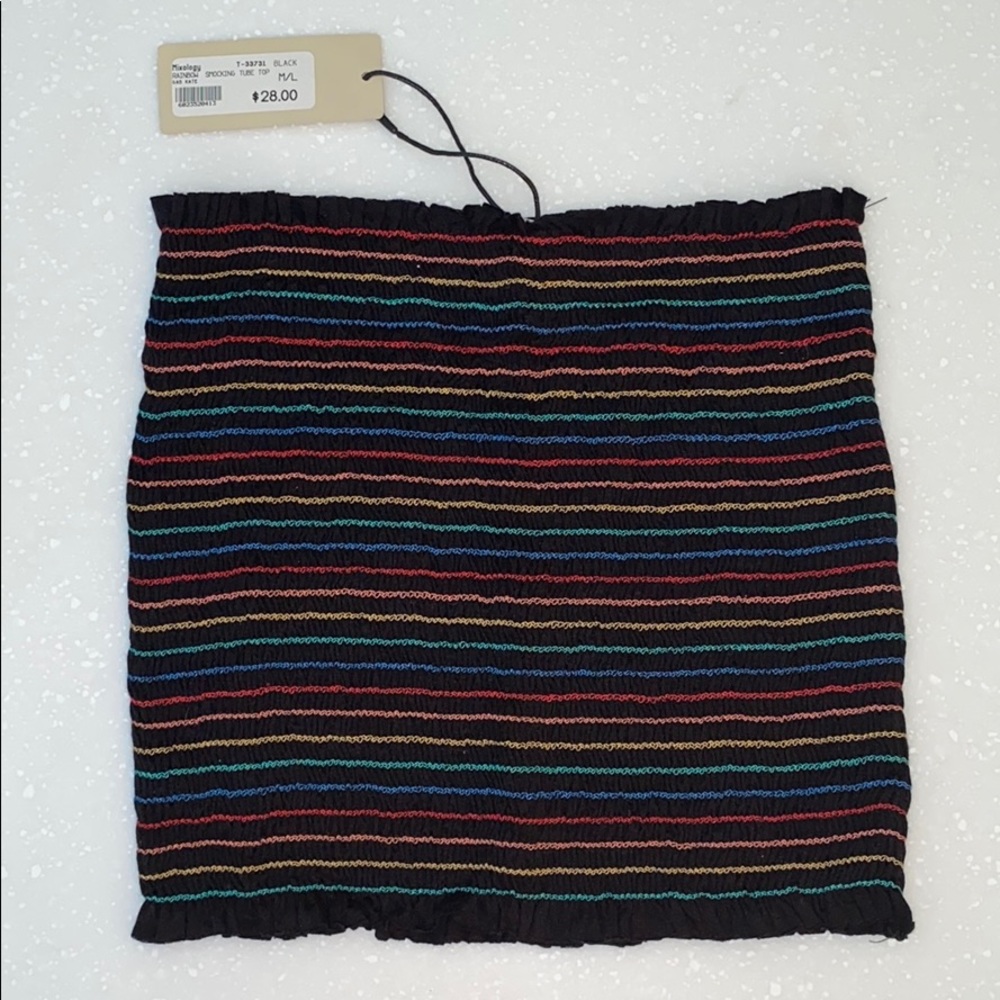 Black and Rainbow Tube Top